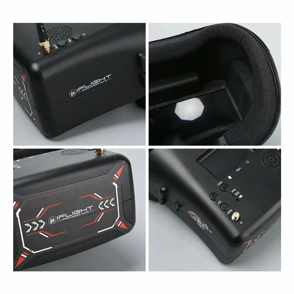 Видеошлем iFlight 4,3 дюйма FPV NTSC 40CH 5,8 ГГц с функцией DVR — изображение 2