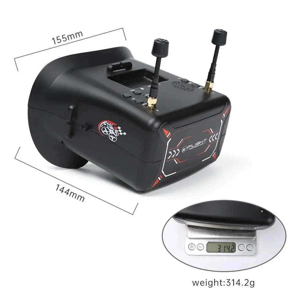 Видеошлем iFlight 4,3 дюйма FPV NTSC 40CH 5,8 ГГц с функцией DVR — изображение 6